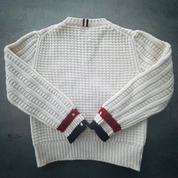 THOM BROWNE: Men's Wool Funmix Chunky Crewneck - 1 - Picture 2 of 7
